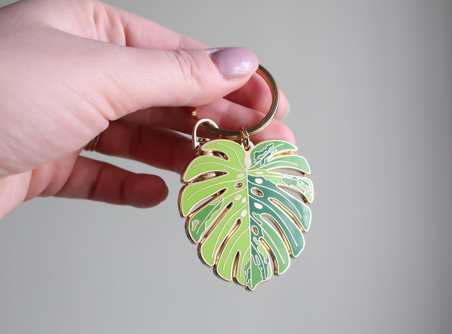 Variegated Monstera Keychain