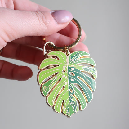 Variegated Monstera Keychain