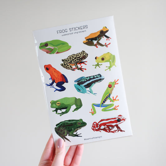 Frogs Vinyl Sticker Sheet