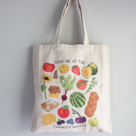 Farmer's Market Canvas Tote Bag