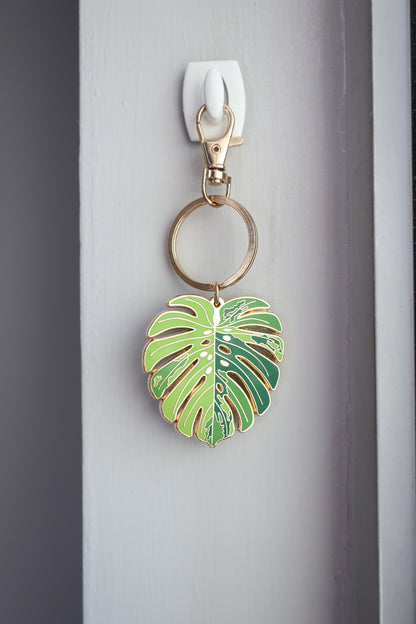 Variegated Monstera Keychain