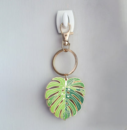 Variegated Monstera Keychain