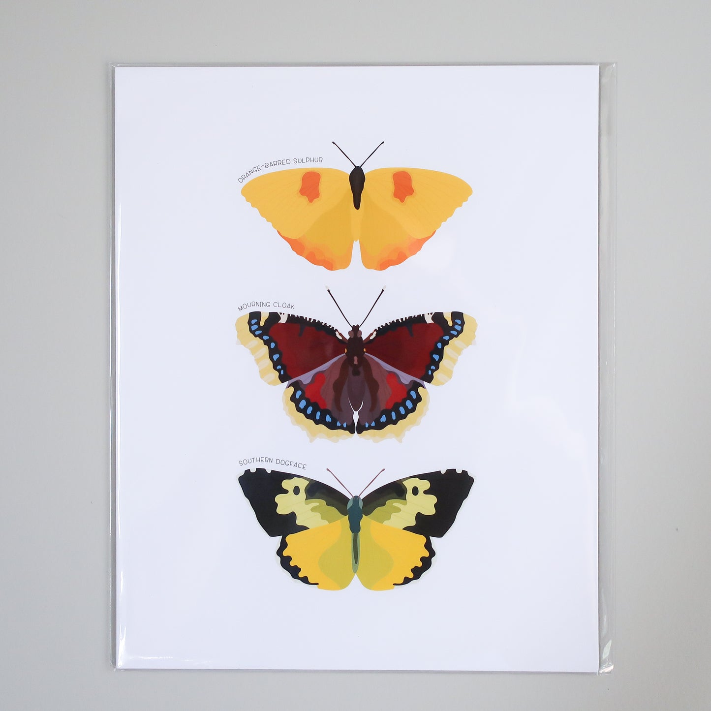 Yellow Butterfly Trio Print